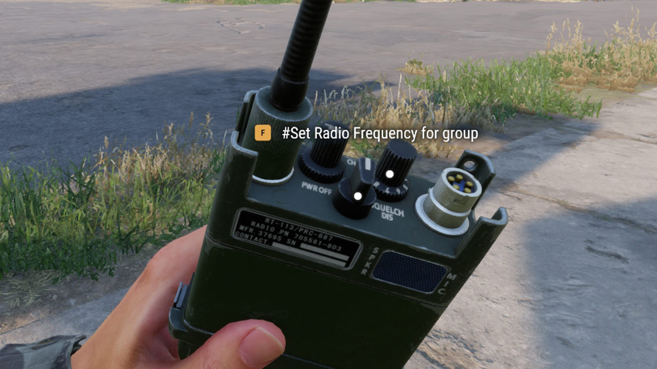 Changing squad frequency on the handheld radio